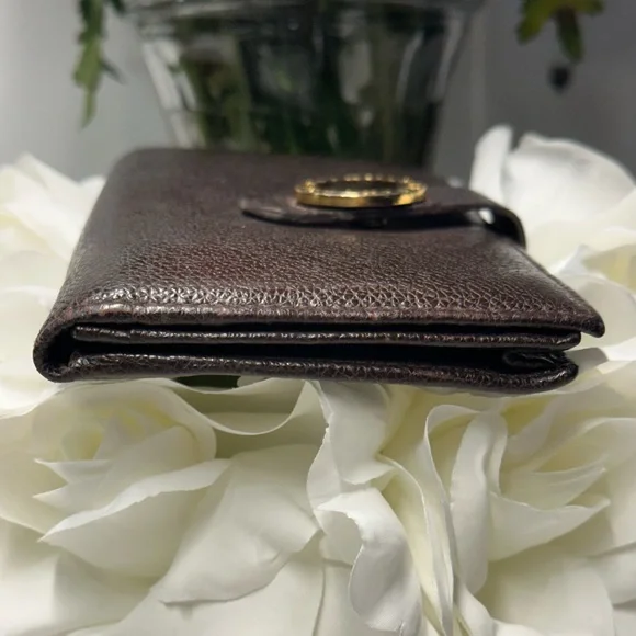 Bulgari Dark Chocolate Brown B Zero Bifold Leather Wallet Vintage - Picture 5 of 14